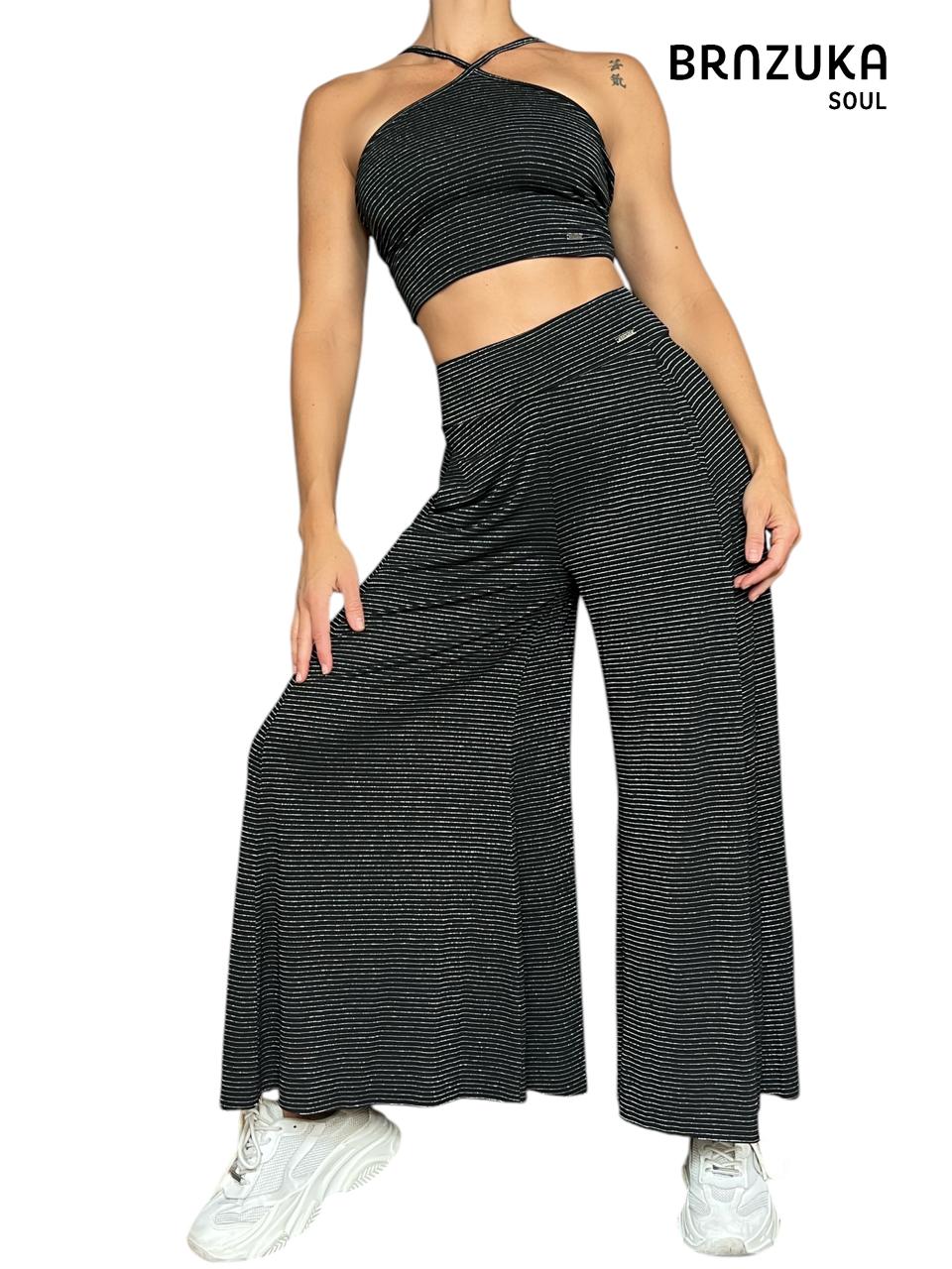 CONJUNTO CASUAL PANTALONA FLOW RIBANA Y TOP CROPPED